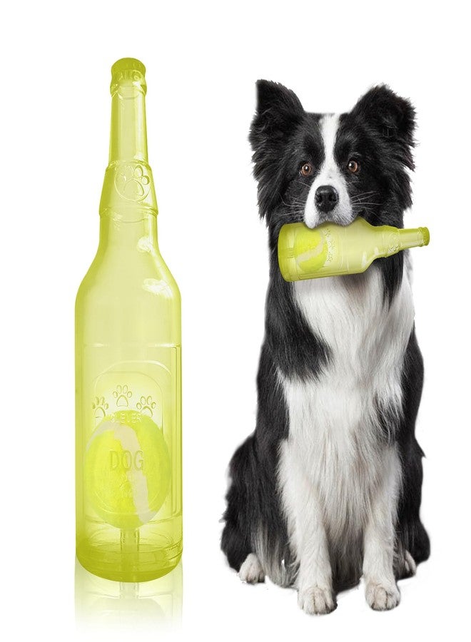 Qiuruoo Water Bottle Dog Toy,Dog Toys for Aggressive Chewers,Water Bottle with Tennis Ball,Suitable for Small and Medium Pets to Exercise Outdoors(Yellow) - Image 1